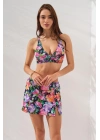 Pearl Etekli Fra Bikini Takım Üçlü Set Violet 231228
