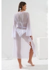 Belden Bağlamalı Elbise Pareo Beyaz231804