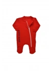 Kırmızı Pamuk Fermuarlı Bebek Tulumu 303649