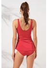Mara Kruvaze Formlu Tankini Takım Kırmızı 231501