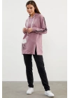Kapüşonlu Oversize Eşofman Takım - Lila