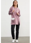 Kapüşonlu Oversize Eşofman Takım - Lila