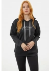 Kanguru Cepli Kapüşonlu Sweatshirt - Siyah