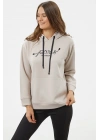 Kanguru Cepli Kapüşonlu Sweatshirt - Bej