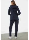 Kapüşonlu Kapitone Detaylı Eşofman Takım - Lacivert