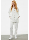 Büyük Beden Tunik Eşofman Takım - Ekru