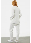 Büyük Beden Tunik Eşofman Takım - Ekru