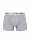 U.S. Polo Assn. 80451 Erkek Gri Melanj Tekli Cepli Boxer