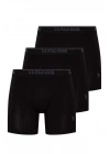 Erkek Siyah 3 Lü Uzun Paçalı Boxer