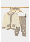 Yıldızlı Triko Bebek & Çocuk 3Lü Alt-Üst Takım