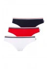 U.S. Polo Assn. Kadın Beyaz - Lacivert - Kırmızı 3 Lü Slip
