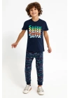 Rolypoly Shark Lacivert Erkek Çocuk Pijama Takımı