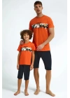 Erkek Baba Oğul Kombin Yazlık Kapri Takım Rp2727-msd Turuncu