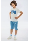 Us Polo Assn Erkek Çocuk Indigo Bisiklet Yaka Kapri Takım 1036
