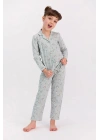 Relax Yeşilmelanj Kız Çocuk Mevsimlik Gömlek Pijama Takımı Rp2579-c