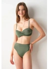 Angela High Leg Bikini Tek Alt Haki 239203