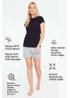 16889 Kadın Lacivert T-shirt Şort Takımı
