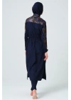Yakut Tam Kapalı Tesettür Mayo 23512-23 Lacivert