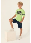 U.S. Polo Assn Lisanslı Sim Lime Erkek Çocuk Bermuda Takım