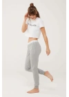 Kadın Gri Melanj Pijama Altı 16602