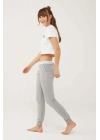 Kadın Gri Melanj Pijama Altı 16602