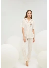 16608 KADIN BASKILI DÜĞMELİ PİJAMA TAKIM