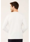 Erkek Beyaz Uzun Kollu T-shirt 18467