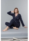 Melodi Kadın Pamuklu Düğmeli Pijama Takım 9136