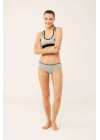 Kadın Beyaz - Mavi Melanj - Gri Melanj 3 Lü Şort