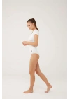 Kadın Beyaz Kısa Kollu Çıtçıtlı Body 66286
