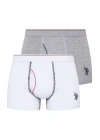 U.s Polo Assn. 80093 Erkek 2 Li Boxer-beyaz&grimelanj