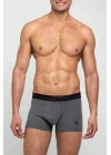 Erkek Antrasit Melanj - Siyah 2 Li Boxer