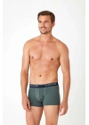 Erkek Likralı Pamuklu Haki Tekli Boxer