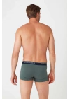 Erkek Likralı Pamuklu Haki Tekli Boxer