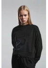 KADIN BASIC BİSİKLET YAKA UZUN KOL SWEATSHIRT Black