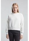 KADIN BASIC BİSİKLET YAKA UZUN KOL SWEATSHIRT Whıte
