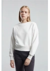 KADIN BASIC BİSİKLET YAKA UZUN KOL SWEATSHIRT Whıte