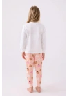 Kız Çocuk Beyaz Uzun Kol Pijama Takım