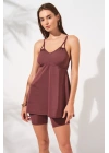 Lisa Şortlu V Yaka Tankini Toffee 231500