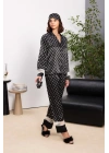 Saten Kadın Pijama Takımı - 1320 Siyah