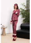 Saten Kadın Pijama Takımı - 1320 Bordo