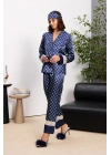Saten Kadın Pijama Takımı - 1320 Lacivert