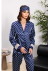 Saten Kadın Pijama Takımı - 1320 Lacivert