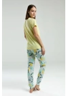 Kadın Sarı Kısa Kol Pijama Takım