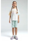 Kız Çocuk Krem Bermuda Takım