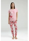 Kadın Pembe Kısa Kol Pijama Takım