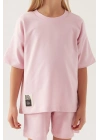 KIZ ÇOCUK ŞORT TAKIM - TOZ PEMBE