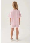 KIZ ÇOCUK ŞORT TAKIM - TOZ PEMBE