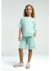 Kız Çocuk Mavi Bermuda Takım