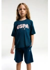 U.S. Polo Assn. Kız Çocuk Lacivert Bermuda Takım